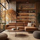 Canap&eacute; d'angle en tissu SIMON