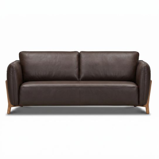 Canap&eacute; droit en cuir LUANA