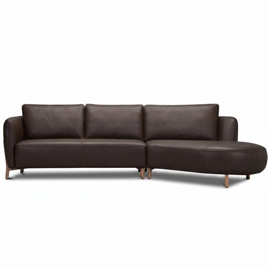 Canap&eacute; d\'angle en cuir LUANA