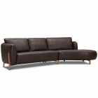 Canap&eacute; d'angle en cuir LUANA