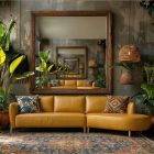 Canap&eacute; d'angle en cuir LUANA