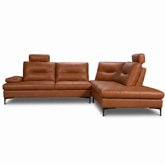 Canap&eacute; d\'angle avance-recule en cuir BIRMAN