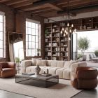 Fauteuil pivotant en cuir CIRO