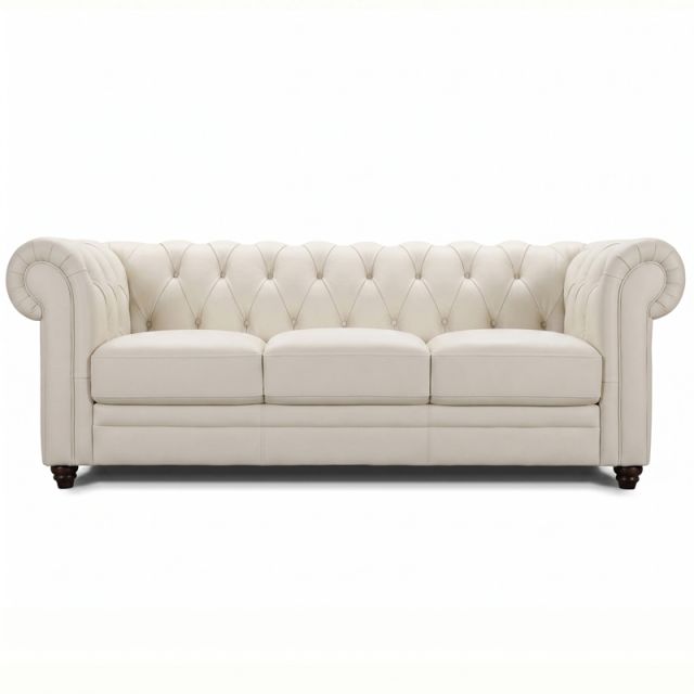 Canap&eacute; droit en cuir CHESTERFIELD