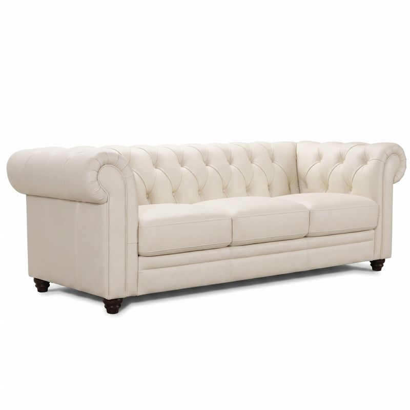 Canap&eacute; droit en cuir CHESTERFIELD