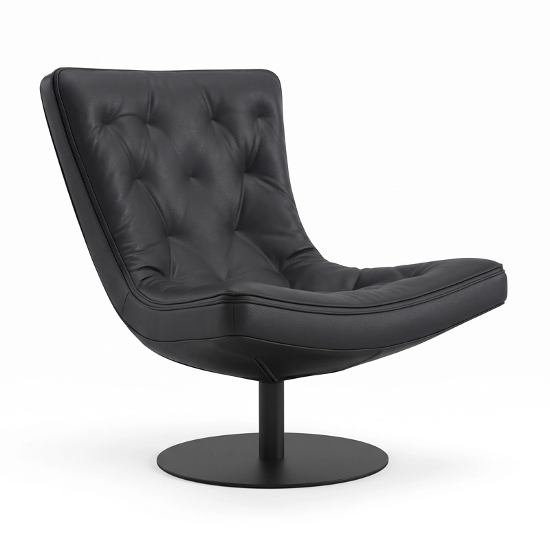 Fauteuil pivotant en cuir GRANT