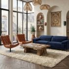 Fauteuil pivotant en cuir GRANT