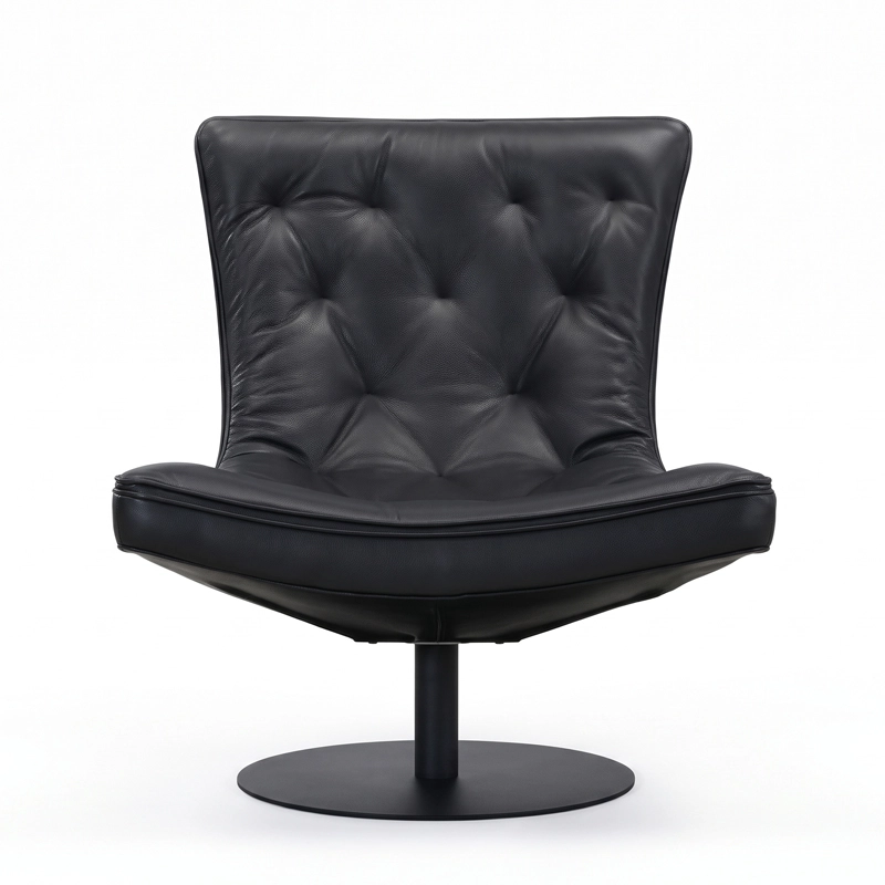 Fauteuil pivotant en cuir GRANT