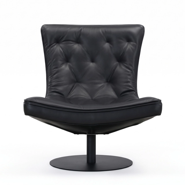 Fauteuil pivotant en cuir GRANT