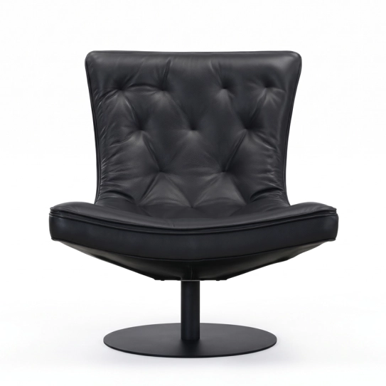 Fauteuil pivotant en cuir GRANT