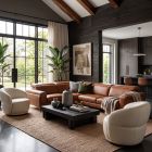 Fauteuil pivotant en cuir CALISSO