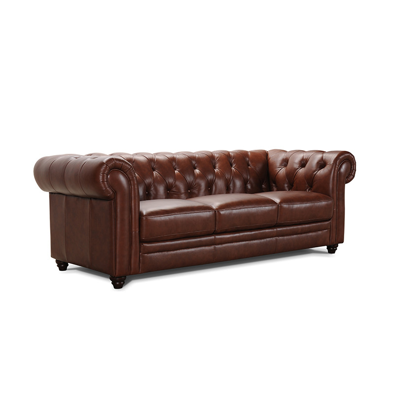 Canapé droit en cuir CHESTERFIELD Canapé droit en cuir CHESTERFIELD